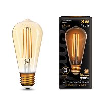 Лампа светодиодная филаментная Black Filament 8Вт ST64 2400К E27 Golden | Код. 157802008 | Gauss